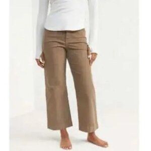 NWT Up West Taupe Cropped Wide Leg Corduroy Pants Size XL